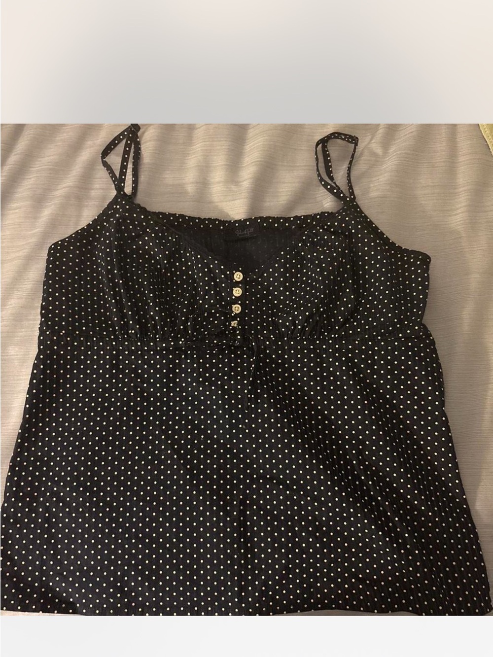 brandy Women’s navy Polka Dot Spaghetti Strap Top